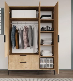 Wardrobe Aden Drawers 120 - Oak Oak