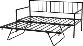 VEVOR Twin Daybed Frame Height Adjustable DayBed w/ Trundle Charging Station LED