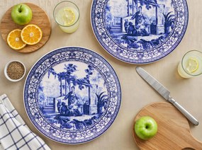 Service Plate Set (6 Pieces) Antique Blue Blue
White