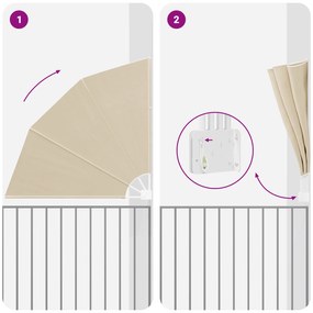 vidaXL Αδιάφανο σκίαστρο μπαλκονιού Μπεζ 160 x 160 cm ύφασμα