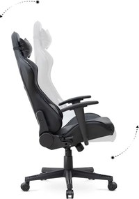 Καρέκλα γραφείου Gaming Alonso Megapap από τεχνόδερμα χρώμα μαύρο 67x70x125/135 εκ.