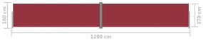 Σκίαστρο Πλαϊνό Συρόμενο Κόκκινο 180 x 1200 εκ. - Κόκκινο