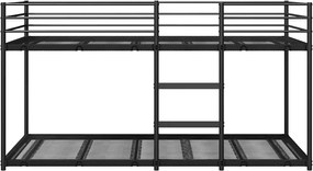 vidaXL Κουκέτα χωρίς στρώμα Μαύρο 90x200 cm Ατσάλι