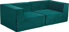 Compressed Nextdeco καναπές διθέσιος κοτλέ πράσινος Υ63x208x101εκ.