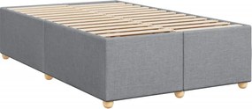 vidaXL Κρεβάτι Boxspring με Στρώμα Ανοιχτό Γκρι 120x200 εκ. Υφασμάτινο