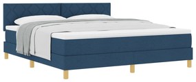 vidaXL Κρεβάτι Βάση Στρώματος Με Στρώμα Μπλε 180x200 εκ. Ύφασμα
