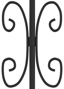 vidaXL Πόρτα Περίφραξης με Κορυφή Δόρυ Μαύρη 305x175 εκ. από Ατσάλι με Ηλεκτροστατική Βαφή