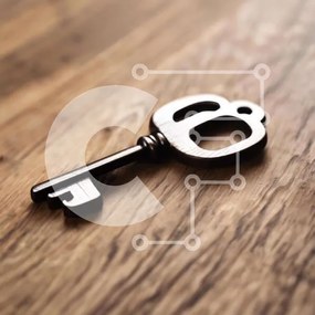 Intra Συλλεκτικό Ξύλινο Παζλ Plywood  4mm - Μυστηριώδες μαύρο κλειδί σε vintage ξύλινο τραπέζι Σε Ξύλινο Κουτί - Διαστάσεις: 10x10 cm – 25 κομμάτια