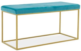 Ταμπουρέ Odin pakoworld βελούδο μπλε-χρυσό 99x46x49εκ