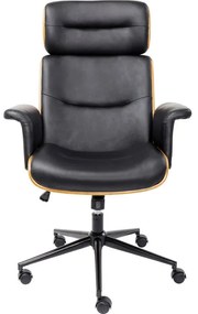 Καρέκλα Γραφείου Check Out Δερματίνη Μαύρη 75x75x118εκ - Μαύρο