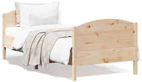 vidaXL Σκελετός Κρεβατιού Χωρίς Στρώμα 75x190 εκ Μασίφ Ξύλο Πεύκου