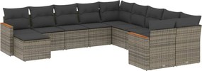 vidaXL Patio Sofa Set 11-θέσια Grey