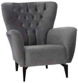 ΠΟΛΥΘΡΟΝΑ ΜΠΕΡΖΕΡΑ Τ. CHESTERFIELD ΒΕΛΟΥΔΟ ΓΚΡΙ 87x88x100 εκ. 87x88x100 εκ.