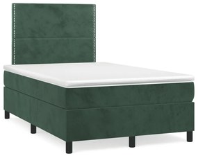 ΚΡΕΒΑΤΙ BOXSPRING ΜΕ ΣΤΡΩΜΑ ΣΚΟΥΡΟ ΠΡΑΣΙΝΟ 120X190ΕΚ. ΒΕΛΟΥΔΙΝΟ 3269992