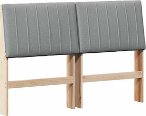 vidaXL Ταπετσαρισμένο κεφαλάρι Ανοιχτό γκρι 135 cm