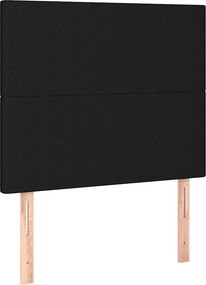 vidaXL Κρεβάτι Boxspring με Στρώμα Μαύρο 80 x 200 εκ. Υφασμάτινο