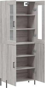 vidaXL Ντουλάπι Γκρι Sonoma 69,5 x 34 x 180 εκ. Επεξεργασμένο Ξύλο