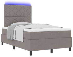 vidaXL Κρεβάτι  με ελατήρια και στρώμα & LED σε ταουπέ, 120 x 200 εκ. Υφάσματος
