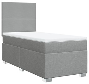 ΚΡΕΒΑΤΙ BOXSPRING ΜΕ ΣΤΡΩΜΑ ΑΝΟΙΧΤΟ ΓΚΡΙ 90X190 ΕΚ. ΥΦΑΣΜΑΤΙΝΟ 3290336