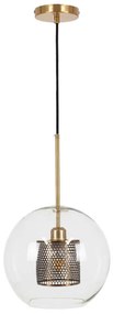 Φωτιστικό Οροφής Avery 00740 1xΕ27 Με Πλέγμα Φ30x48cm Clear-Gold GloboStar