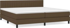 vidaXL Κρεβάτι Boxspring με Στρώμα Σκούρο Καφέ 200x200 εκ. Υφασμάτινο