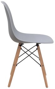 Καρέκλα τραπεζαρίας Nova Megapap PP γκρι - ξύλινο φυσικό πόδι 46x51x80εκ.