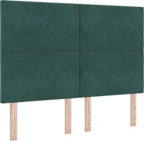 vidaXL Κρεβάτι box spring με στρώμα Σκούρο Πράσινο 160 x 200 cm