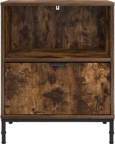 vidaXL Κομοδίνο 2 τμχ. Καπνιστή δρυς 49 x 36 x 61 εκ