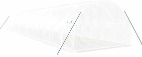 vidaXL Θερμοκήπιο Λευκό 48 μ² 16 x 3 x 2 μ. με Ατσάλινο Πλαίσιο