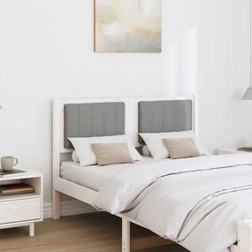 vidaXL Ταπετσαρισμένο κεφαλάρι Λευκό 120 cm Στερεά ξυλεία πεύκου