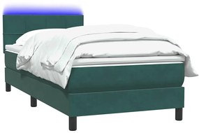 vidaXL Box Spring Κρεβάτι με στρώμα Σκούρο πράσινο 80x210 cm Velvet