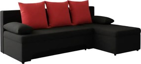 Γωνιακός καναπές Lamor-Μαύρο - κόκκινο