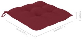 vidaXL Μαξιλάρια Καρέκλας 4 τεμ. Μπορντό 50 x 50 x 7 εκ. Υφασμάτινα