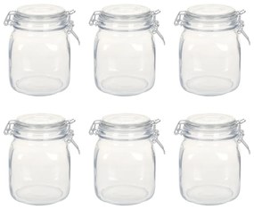 vidaXL Βάζα 6 τεμ. 1 Λίτρο Γυάλινα με Έλασμα