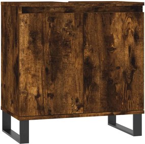 vidaXL Ντουλάπι Μπάνιου Καπνιστή Δρυς 58 x 33 x 60 εκ. Επεξεργ. Ξύλο