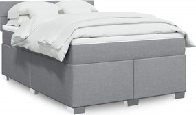vidaXL Κρεβάτι Boxspring με Στρώμα Αν. Πράσινο 160x200εκ Υφασμάτινο