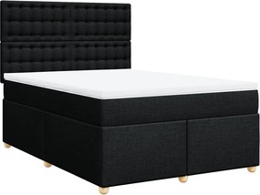 vidaXL Κρεβάτι Boxspring με Στρώμα Μαύρο 160x200 εκ. Υφασμάτινο