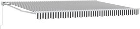 vidaXL Χειροκίνητη Ανακλινόμενη Σκίαση Γκρι και Λευκό 4 x 3 μ