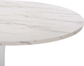 ΤΡΑΠΕΖΙ ΤΡΑΠΕΖΑΡΙΑΣ ROLLO HM9422.11 ΣΤΡΟΓΓΥΛΟ WHITE MARBLE Φ120x74Yεκ.