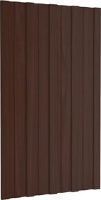 vidaXL Πάνελ Οροφής 12 τεμ. Καφέ 80 x 45 εκ. από Γαλβανιζέ Ατσάλι