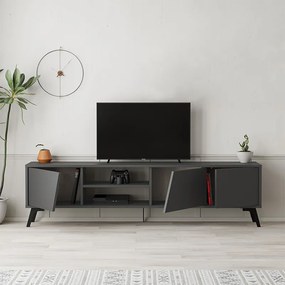 Έπιπλο τηλεόρασης Fiona ανθρακί 180x35x48εκ