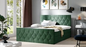 Επενδυμένο κρεβάτι Sky lux-Prasino-200 x 200