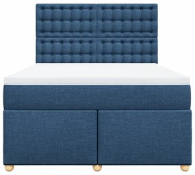 ΚΡΕΒΑΤΙ BOXSPRING ΜΕ ΣΤΡΩΜΑ ΜΠΛΕ 160X200 ΕΚ. ΥΦΑΣΜΑΤΙΝΟ 3291351