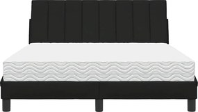 vidaXL Κρεβάτι με Στρώμα Hanko Μαύρο 140x200 εκ. Υφασμάτινο
