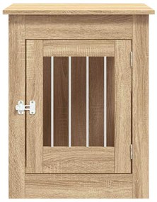 vidaXL Κλουβί Σκύλου Sonoma Δρυς 55 x 80 x 68 εκ. από Επεξεργ. Ξύλο