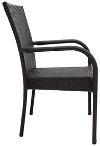 Καρέκλα - Πολυθρόνα Laura μέταλλο-pe rattan καφέ 58x58x90 εκ.