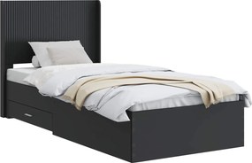 vidaXL Καλάθι με αποθήκη και κεφαλάρι Μαύρο 75 x 190 cm