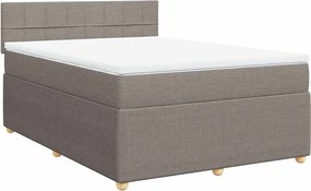 vidaXL Κρεβάτι Boxspring με Στρώμα Taupe 140x200 εκ. Υφασμάτινο