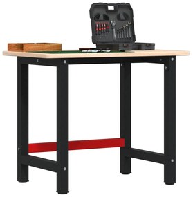vidaXL Πάγκος Εργασίας Ορθογώνιος 100x60x81,5 εκ. από Μασίφ Ξύλο Δρυός