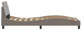 vidaXL Πλαίσιο Κρεβατιού με Κεφαλάρι Taupe 90x190 εκ. Υφασμάτινο